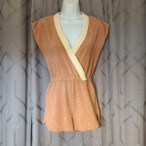 Vintage Tan and Cream Jumpsuit